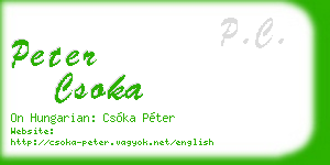 peter csoka business card